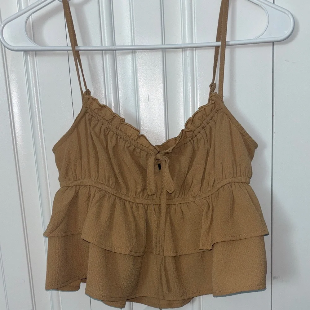 Wild Fable Tan Ruffle Camisole - Picture 1 of 4